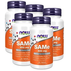 나우푸드 SAMe 샘이 400mg NOW, 60정, 5개