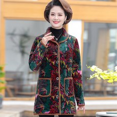 중노년층 여성의류 하프기장 60대 50 엄마 겨울폼 두터운 융털