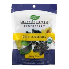 네이쳐스 웨이 삼부커스 엘더베리 아연 로렌지 허니 레몬 24개입 Sambucus Zinc, 1개, 24정