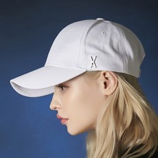 바잘 [바잘] 스터드 로고 오버핏 볼캡 화이트