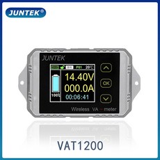 JUNTEK VAT1200 100V 200A 무선 전류계 전압계 배터리 용량 모니터링 쿨롱 카운터 12V 24V 48V 컬러 스크린 미터|배터리 텍스터|, 단일, 1개, 단일