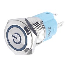 QDY 16mm 스테인리스 강 누름 단추 식 전쟁 스위치 빨간불 12V 자동 잠그기, 1개