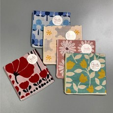 일본 이마바리 Pocchi 3겹 양면 가제 손수건 (꽃 시리즈)