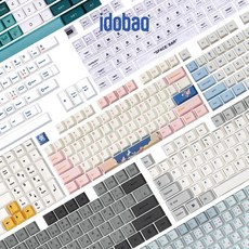 Idobao 체리 프로파일 키캡 PBT ABS 기계식 키보드 키캡 9009 레트로 한국 일본 키캡 더블샷 투명 캡, 없음, 없음, 1.A-Grey-104keys