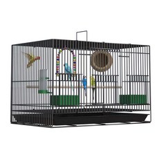 앵무새집 새장 병아리 사육장 애완조 둥지, 1개, 27. 대형50x33x33밀짚+그네검정색