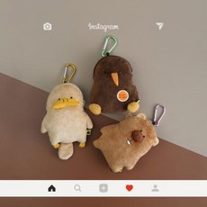 웜뱃일 오리 너구리 가족형 캐릭터 미니 소녀 마음이 뽀글 러브. 동전 지갑