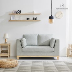 홈인홈 빌레 패브릭 가죽 소파 2인용 HA001, 네이비