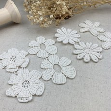 5개 / 꽃 면 모티브 케미컬 레이스 리본공예 DIY 헤어핀 홈패션