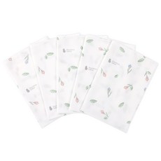 밤부베베 순한대나무 시그니처 아기꽃망울 엠보손수건 5p, 38 x 38 cm, 화이트
