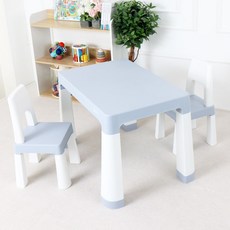 헬로디노 아기 유아 책상 1p + 의자 2p 세트 높이조절 테이블, 스카이 그레이(책상+2p의자)