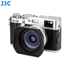 [JJC] 후지필름 X100 X100T X100F X100V 사각 렌즈 후드, 사각 실버, 1개