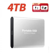 외장하드10테라 USB 미지아 외장 하드 드라이브 1TB 스토리지 미니 솔리드 스테이트 SSD USB3.1 HDD 맥/휴대폰용 휴대용 2TB 디스크, silver 4TB, 4TB