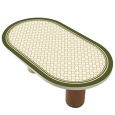 pvc 가죽 테이블매트 방수 보호커버 럭셔리 감성 캠핑, 서부로마섬시리즈A(타원형)80x140cm, 1개