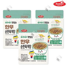 베베스트 아이 맛있는 아이 국 200g 10종 1종 3개 (황태감자국 닭곰탕 나주곰탕 미역국 배추된장국 버섯미역미소된장국 순두부백김치 청국장 육개장 한우감자국), 순한 육개장 - [아이국]닭고기감자국