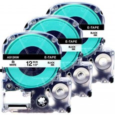 LW-900P LW-900P LW-1000P 경찰 리본 엡손 LC4WBN9 블랙 에 화이트 12 mm x 8 m 3 Steck, 단일상품