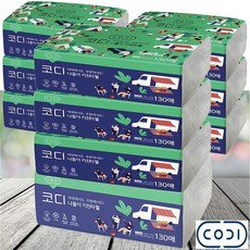 땡큐온 코디 나들이 키친타월 2겹 130매 x10개 위생무형광, 10개