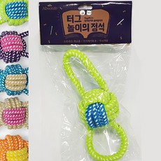 앱솔 강아지 터그 놀이 실타래 줄다리기 색랜덤 반려동물 토이 이갈이 개, 1개