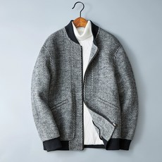 하이퀄리티 헤링본 캐주얼 재킷 모직 양면 한국판 숏 차이나