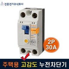 진흥전기 누전차단기 주택용 2P30A JER-E2S 2.5kA, 1개