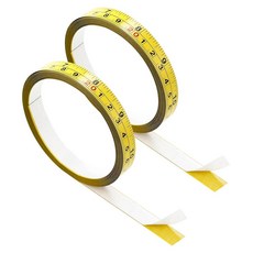강철 자가 접착 측정 테이프 2팩 410cm 또는 161인치 임페리얼 및 미터법 자 테이프 목공용 1/2인치 필 앤 스틱 줄자 톱 제도대 왼쪽에서 오른쪽 읽기 노란색, 410cm or 161Inch