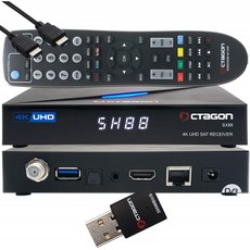 독일 옥타곤 SX88 4K UHD S2+IP H.265 HEVC 셋톱 박스 - 토 &amp; 스마트 IPTV 수신기 카드 리더 미디, 단일옵션, 단일옵션