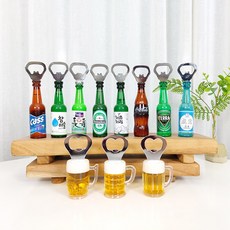 맥주 병따개 자석 오프너 미니어쳐 소주병 코카콜라 맥주잔 술병 마그넷 마그네트, 하이네켄, 1개