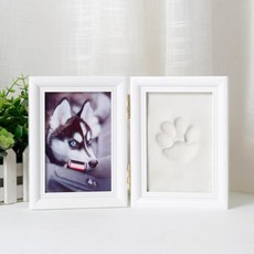 기념 사진 액자 및 발 인쇄 사진 액자 개 발자국 또는 고양이 발 인쇄 DIY 클레이 공예 반려동물 머리돌, 05 WHITE, 1개