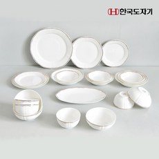 한국도자기 윙스 4인 홈 식기 세트 22p, 혼합색상, 식기 9종