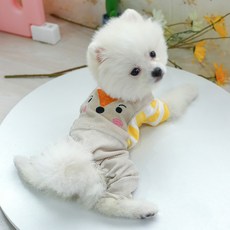 멜빵바지옷 어깨끈팬츠 서스팬더팬츠 50원 2건 애완동물 펫 박미 비곰 테디 셰나 쇼트 강아지 봄가을 캐쥬얼 컴포트 4 발, 엘로 백줄, S-흉부위 35cm 등 24cm 4-