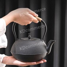 일본 무쇠 주물주전자 고급 법랑 다관 포트 화로 찻주전자 캠핑 티팟 포트, 800ml, 1개