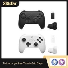 AKNES 8Bitdo 얼티밋 블루투스 컨트롤러 충전 도크 포함 게임 패드 홀 효과 감지 조이스틱 스위치 윈도우 PC용, 1개, 2.Blue with Bag