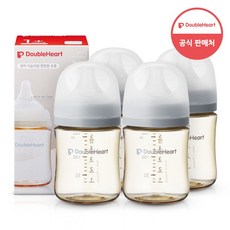 더블하트 모유실감 3세대 PPSU 새벽그레이 160ml (S젖꼭지포함), 4개, 그레이