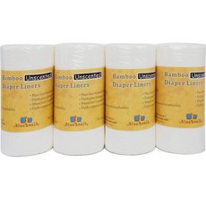 [기저귀 용품] Bamboo Unscent Diaper Liners- Fragance Free and Chlorine Free(4PK) 400 Count by BlueSnail, 1set