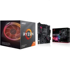 AMD Ryzen 7 3700X 8코어 16 스레드 잠금 해제 데스크톱 프로세서레이스 프리즘 LED 쿨러 및 ASUS ROG Strix B550F 게이밍 AM4 Zen 3 50
