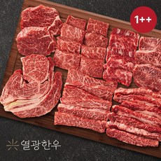 열광한우 마장동 투뿔 한우 구이용 국거리 골라담기 1++ 안심 꽃등심 치마살 채끝 부채살 양지 사태 특수부위, 특가) 1++숙성 채끝 300g