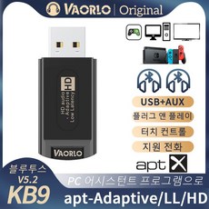 VAORLO KB9P 16-24Bit Bluetooth 5.2 Audio Transmitter aptX Adaptive/LL/HD Multipoint Wireless Adapter, KB9 16Bit Standard