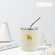 MOZ 스웨덴 316 스텐 진공 머그컵 스텐머그컵 보온머그컵 보온컵, 크림아이보리, 370ml, 1개