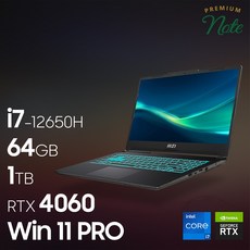 MSI 사이보그 15 A12VF [프리미엄 패키지], WIN11 Pro, 64GB, 1TB, 코어i7, B