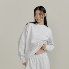 시티브리즈 에센셜 로고 스웨트셔츠_MELANGE WHITE - 시티브리즈셔츠