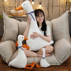 BUZZLE 리본넥타이 귀여운 거위 오리 인형 30-80cm, 30cm