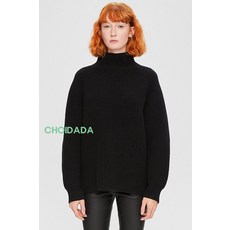 theory 띠어리 PATE 블랙 모크넥 오버사이즈 울 캐시미어 니트 스웨터