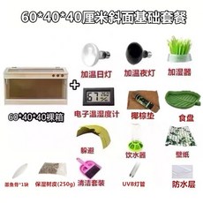 육지거북이 먹이 보존 먹이 상자 사육장 파충류 매립형 온습도계 자온조 테라리움, 60 * 40 * 40 CM 패키지2