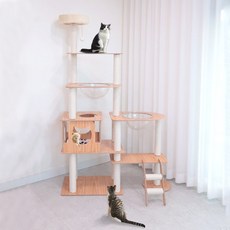  딩동펫 고양이 포코 스크래쳐 캣타워, 혼합색상, 1개 