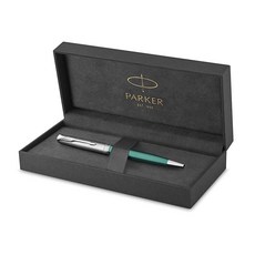 Parker Sonnet Essentials 볼펜 팔라듐 트림이 있는 금속 및 바이올렛 래커 미디엄 포인트 블랙 잉크 선물 상자 핫템 잇템, 초록색