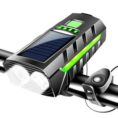 태양광 MTB 도로 자전거 전면 램프 USB 충전식 LED 사이클링 랜턴 디스플레이 야간 라이딩용 하이 빔 손전, 01 green, 01 CHINA