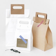 [핸즈픽] 핸들페이퍼 100개 각대봉투 비닐봉투 헤다봉투 빵봉투 쇼핑백이 별도로 필요없는 만능 종이손잡이