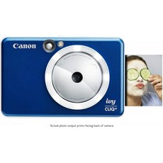 폴라로이드 카메라 Canon Ivy CLIQ + 인스턴트 카메라 프린터 Bluetooth (R)를 통한 모바일 포토 프린터 사파이어 블루, 단일옵션
