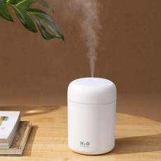 휴대용 미니 가습기 컬러풀하고 시원한 미스트 USB 전원. 침실 사무실 자동차에 완벽한 제품 300ml 흰색, White