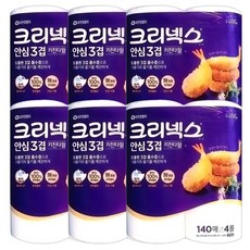 크리넥스 안심 키친타올 3겹 140매 4롤, 4개입, 6개