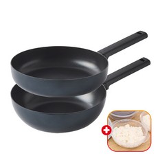 락앤락 소마 IH 인덕션용 프라이팬+웍+가쯔 세트 추천 후라이팬/궁중팬/티타늄 코팅 펜 볶음/파스타/튀김냄비/중식, 프라이팬26cm+웍26cm+가쯔
